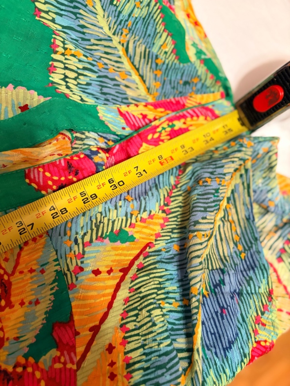 Cynthia Rowley green, pink, and yellow tropical floral print midi skirt/dress - Picture 9 of 9
